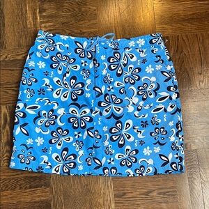 Floral Blue Mini Skirt